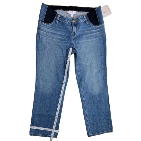 Isabel Maternity Crop Jeans Women's 8 Medium Blue Elastic Expandable-Panel NEW‎ - Picture 5 of 9